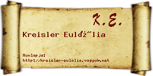 Kreisler Eulália névjegykártya